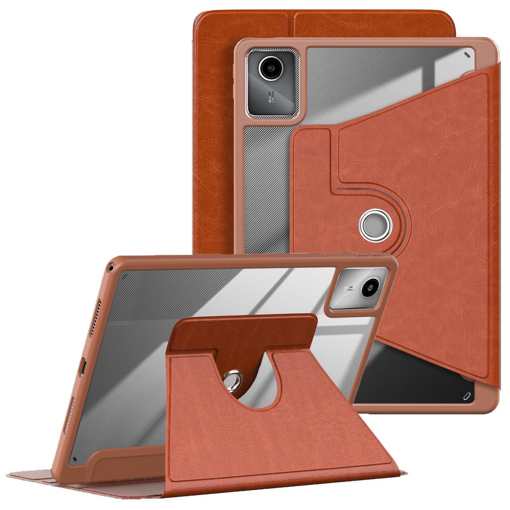 For Lenovo Tab M11 TB330/Xiaoxin Pad 11 2024 Case Rotate Stand PU Leather+Acrylic+TPU Tablet Cover