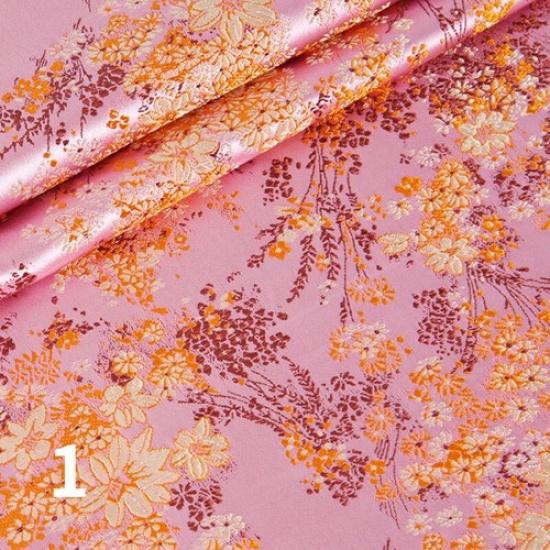 75*100cm Faux Silk Satin Fabric Brocade Damask Embroidery Floral Dress Sew Craft