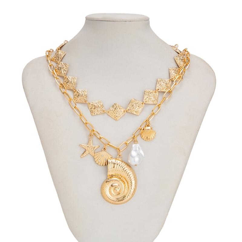 Elegant Clavicle Chain With Shell and Starfish Charm Casual Bohemian Jewelry for Daily Wear or Holiday Outfits