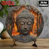 Buddha Head Tinplate Wall Art, Vintage Metal Sign for Bar Kitchen Decor