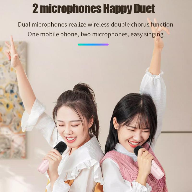 Karaoke Wireless Portable Bluetooth 5.3 Speaker With Microphone RGB Portable Music Player Karaoke Machine for Child Home Gift