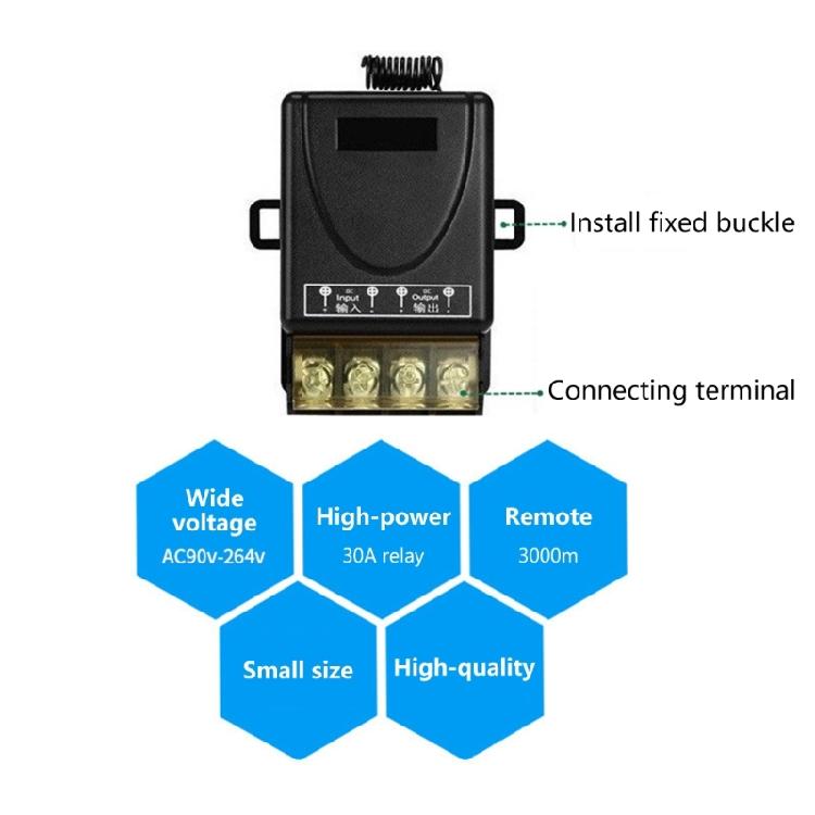 Wireless Light Control Switches Set Receiver with Remote Transmitter for AC220V Water Pumps and Commercial Electronics