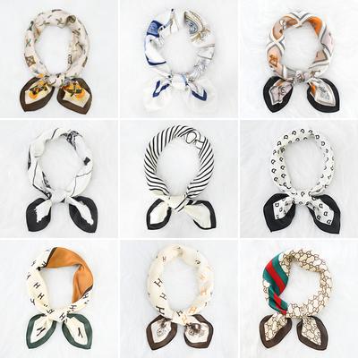 Bufanda de seda de imitación de nueva moda para mujer, bufanda protectora para el cuello, bufanda cuadrada para primavera, verano y otoño