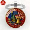 Breloque Pendentif Ornement Porte-clés Rétro Américain 250e Anniversaire