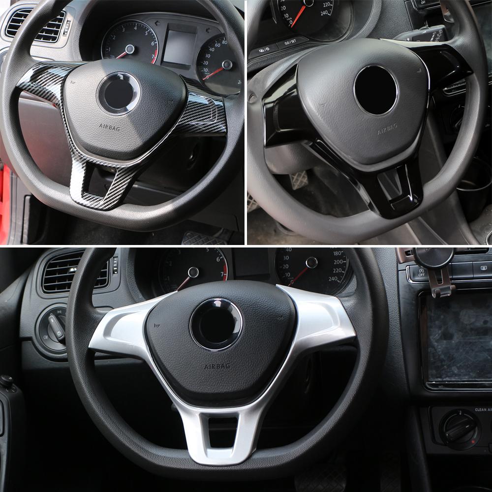 ABS Car Inner Steering Wheel Sequins Cover Trim for Volkswagen VW Golf 7 Mk6 Tiguan MK2 Polo T-Cross T-Roc Touran Jetta 2017-2019