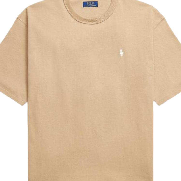 Polo Ralph Lauren Crew Neck Embroidered Pony Plain Knit Short Sleeve T-Shirt Loose Fit Men T-Shirts 710A12979-012