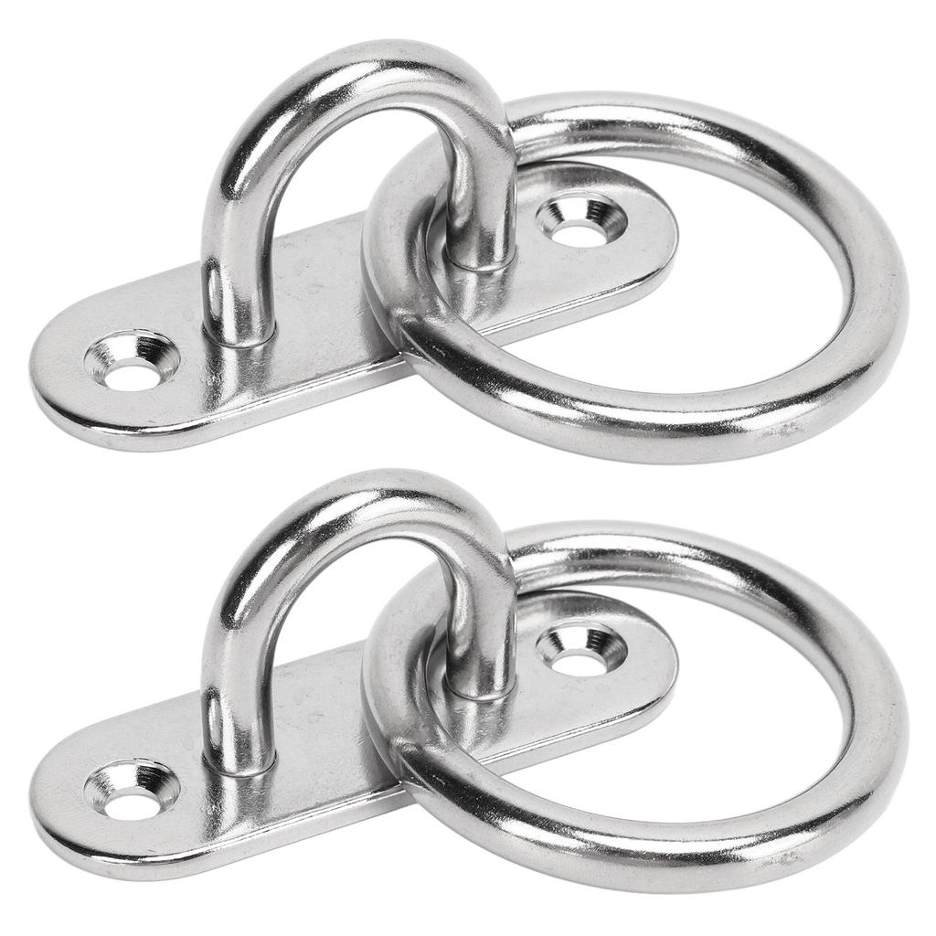 2pcs Stainless Steel Pad Eye Plate High Strength Highly Polished Heavy Duty Pad Eye Plate with
