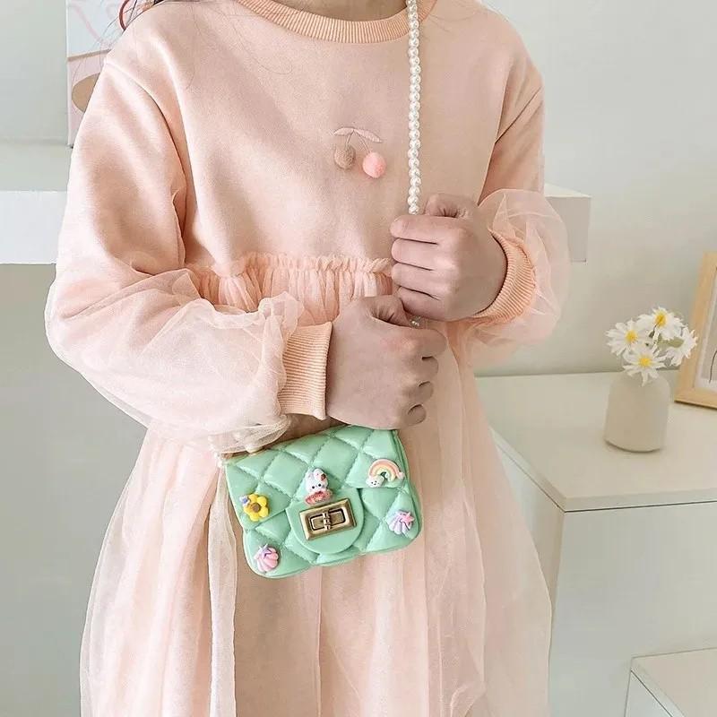 Golden Girls Button Rabbit Pattern Crossbody Bag Rainbow Pattern Daily Bags