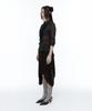 Rough Neck Asymmetrical Tie Knit Skirt Black