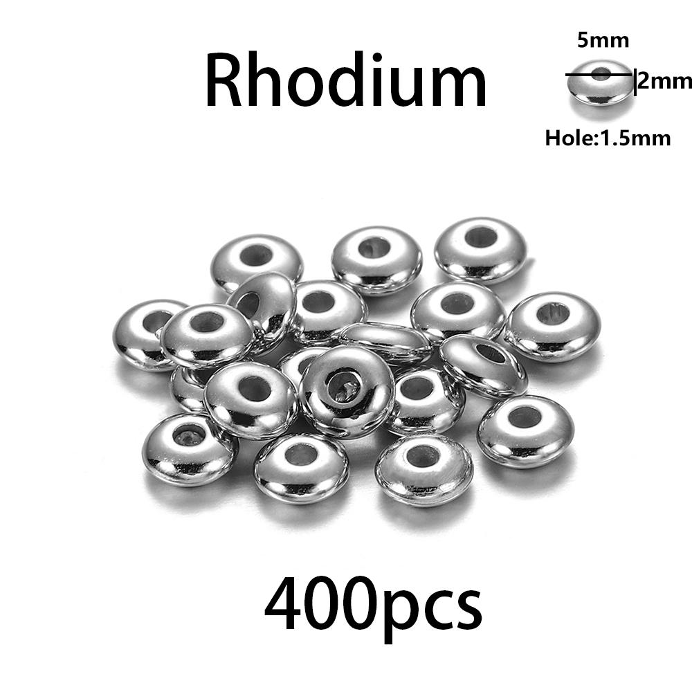 200-400Pcs CCB Multiple Styles Charm Spacer Beads Wheel Bead Flat Round Loose Beads For DIY Jewelry Making Supplies Accessories