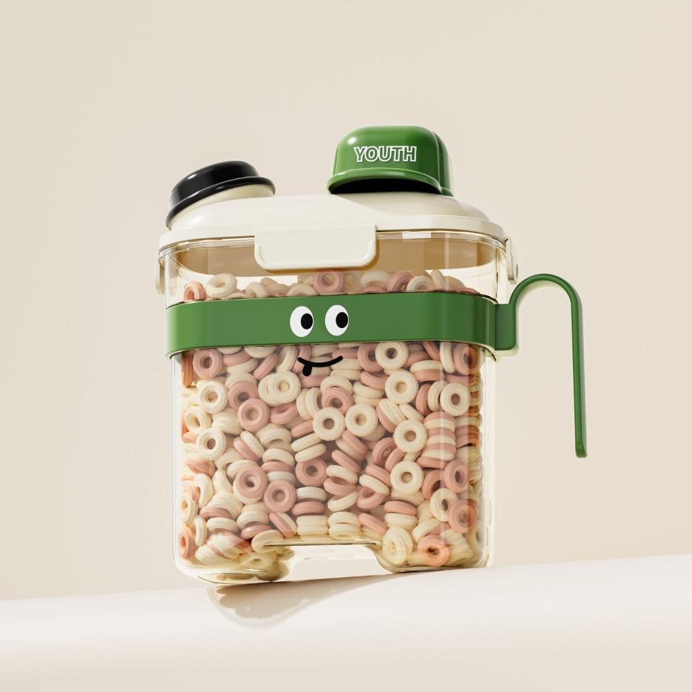 

Large Capacity Pet Food Bucket Moisture-Proof Grain Storage Can Cute Grain Tank Coffee Beans 2800ml зелёный