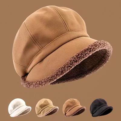 Lambs Wool Bucket Hats Caps Bowler Bere Winter Warm Fleece Thickened Fashion Accessories