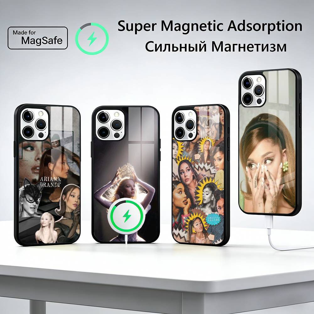 Singer A-Ariana Grande Phone Case For iPhone17,16,15,14,13,12,11 Plus,Pro Magnetic For Magsafe Wireless Charging
