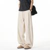 Old Money Style Vintage Linen Look Loose Drawstring Wide Leg Casual Pants