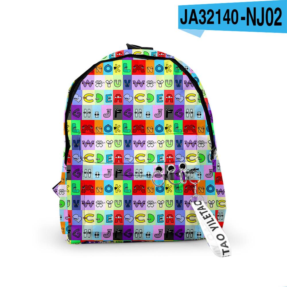 Classic Novelty Alphabet Lore Backpacks Boys/Girls Pupil School Bags 3D Print Keychains Oxford Waterproof Cute Small Backpacks