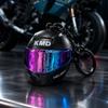 Light Up Motorcycle Helmet Keychain 3D Portable Keychain Pendant  For Motorcycle Lovers