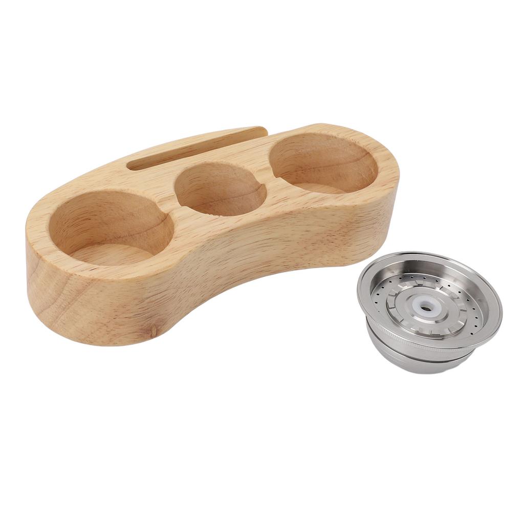 Wood Coffee Capsules Holder Multipurpose Space Saving Stable Base Coffee Capsules Filling Storage