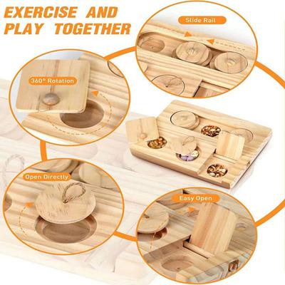 Futtersuchspielzeug für Meerschweinchen, Hamster, interaktives Bereicherungsspielzeug aus Holz, Puzzle für Kleintiere, Leckerli-Spender für Kaninchen, Ratten, Chinchillas