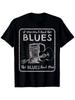 Men's Heavyweight 180gsm Vintage Blues Guitar T-Shirt - Retro Music Tee with Delta Blues Logo & If You Can't Find The Blues Design - All-Season Casual