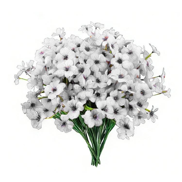 Set Of 24 Plastic Faux Violets Bundles For Porch Window Box And Seasonal Decorating Artificial Floral