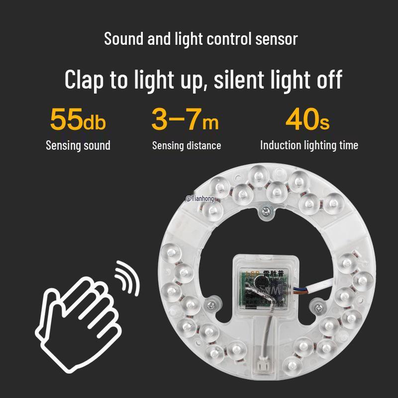 Voice-Activated Corridor Sensor Light for Hallway, Stairs, or Garage with Human Body Radar Detection