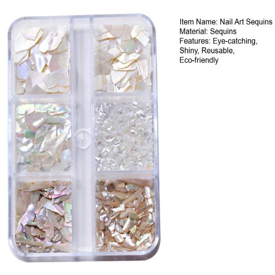 1 Box Nail Art Sequins Ultra-Thin Irregular Shape Stunning Visual Effect Reusable Wide Application Decorative Nail Beauty