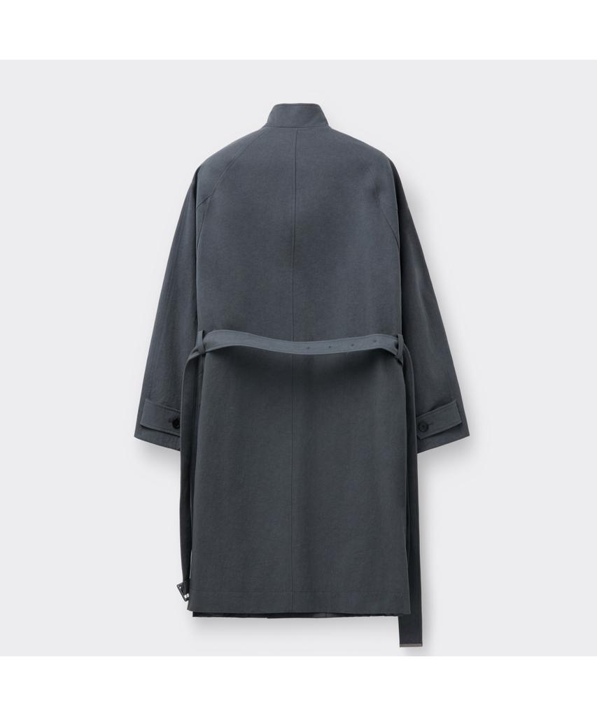 Customellow Gray Highneck Trench Coat Cwcas26111Gyx