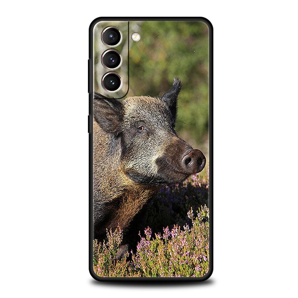 Animal Wild Boar Phone Case For Samsung Galaxy S25 S24 S23 S22 Ultra S20 S21 FE 5G S10 S9 Plus S10E Soft TPU Cover