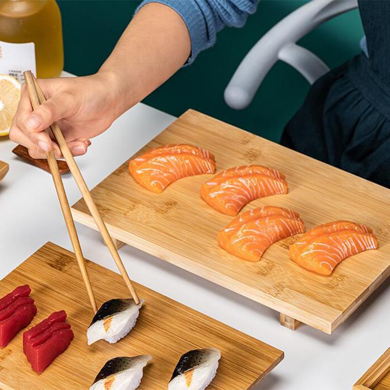 Bamboo Sushi Board Japanese And Korean Cuisine Rectangular Sushi Tray Serving Plate Cooking Sashimi Tableware Wood Platter Board