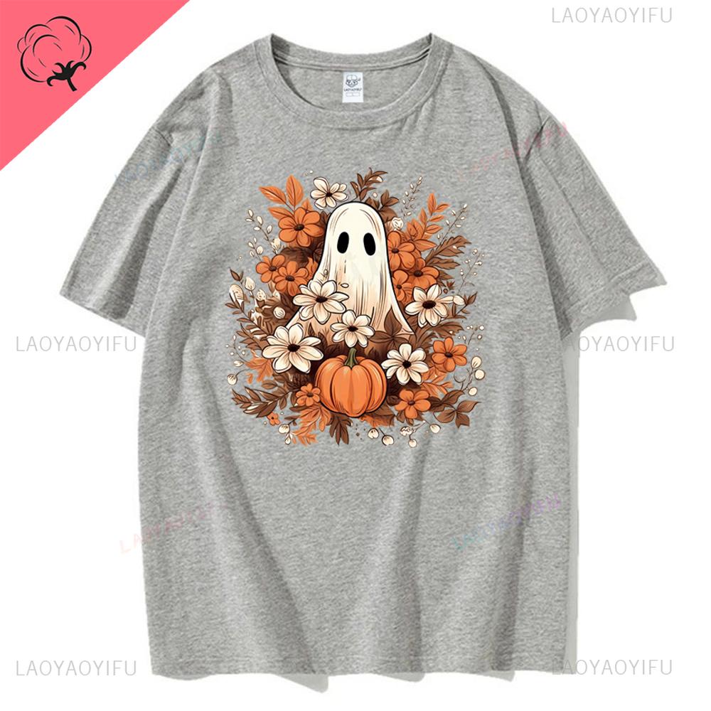 Halloween Familj Matchande T-shirts Söta Spöklika Halloween Party T-shirts Pumpatryck Kortärmade Kläder Mode Trend T-shirts
