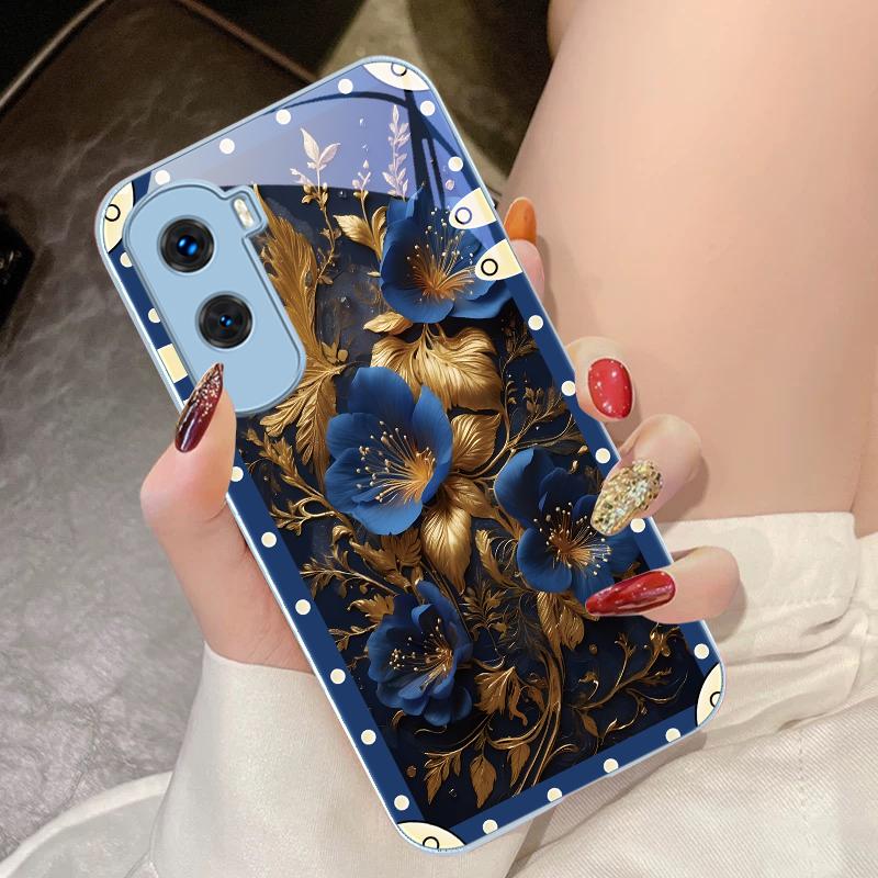 Pudełko Różowe Kwiaty Dla Honor 200 90 8X 9X Pro Lite P50 P40 Nova 10 11i P60 Magic4 6 Mate 20 50 Szkło Hartowane Etui na Telefon