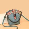 Retro Ethnic Style Embroidered Women's Shoulder Bags Soft PU Casual Ladies Messenger Bags Commuter Texture Women's Crossbody Bag for Mother's Day Gift