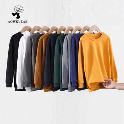 Langarm-Frottee-Sweatshirts für Jungen im Frühling und Herbst – Unifarben für Kinder