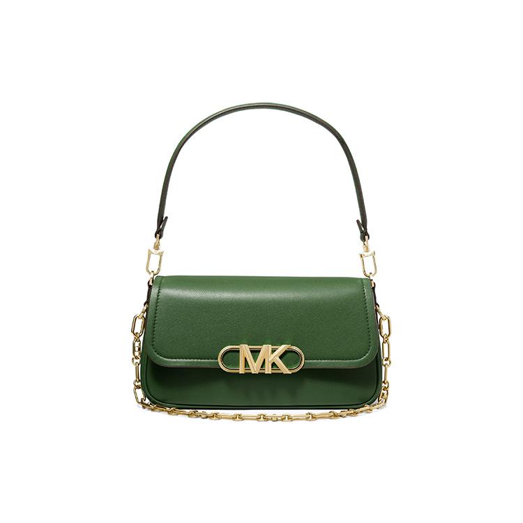 MICHAEL KORS PARKER Cow Leather Envelope Bag, Handbag, Shoulder Bag Medium Women's Green 30F2G7PC2L-386