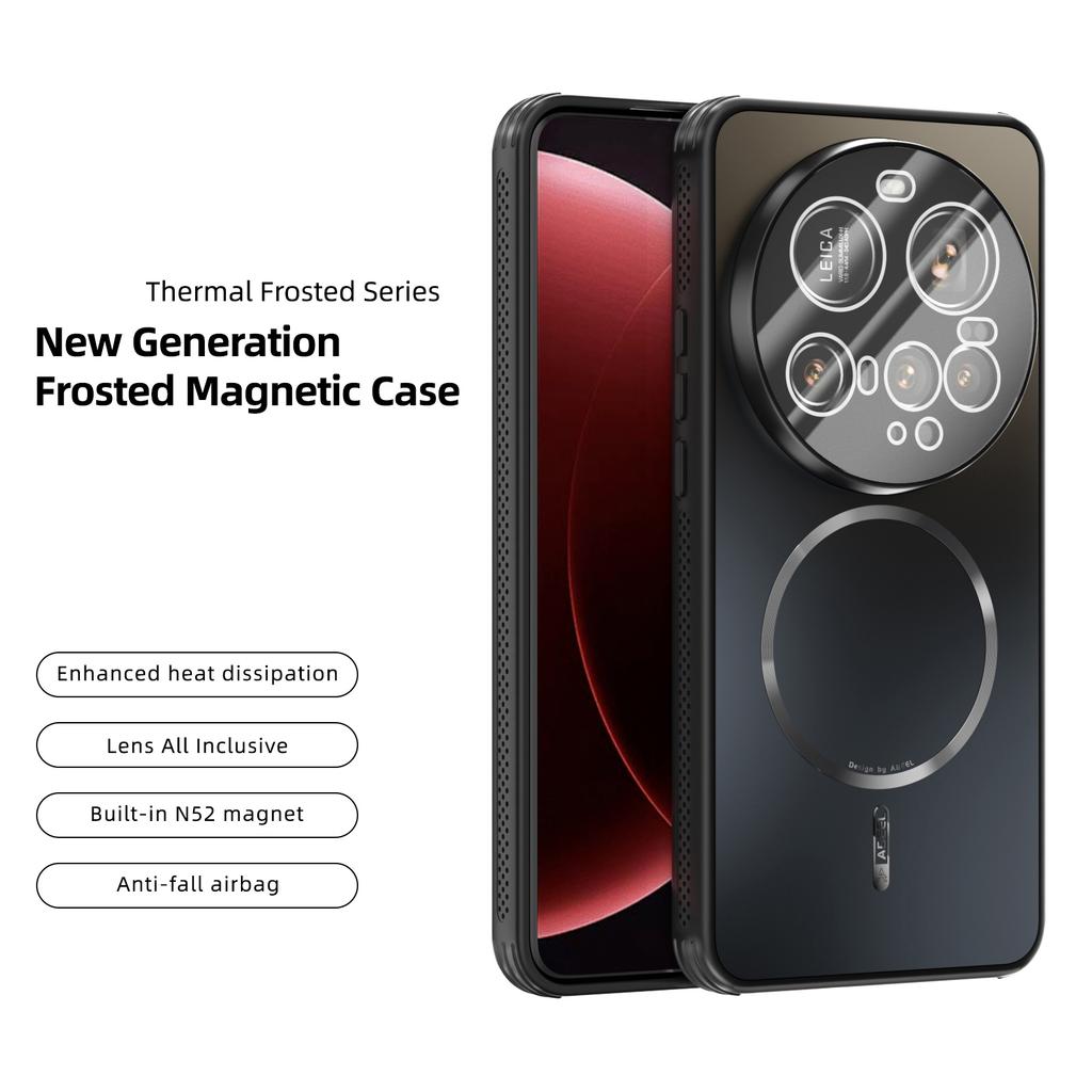 ABEEL For Xiaomi 15 Ultra Magnetic Case TPU PC Cooling Matte Phone Back Cover with Lens Film