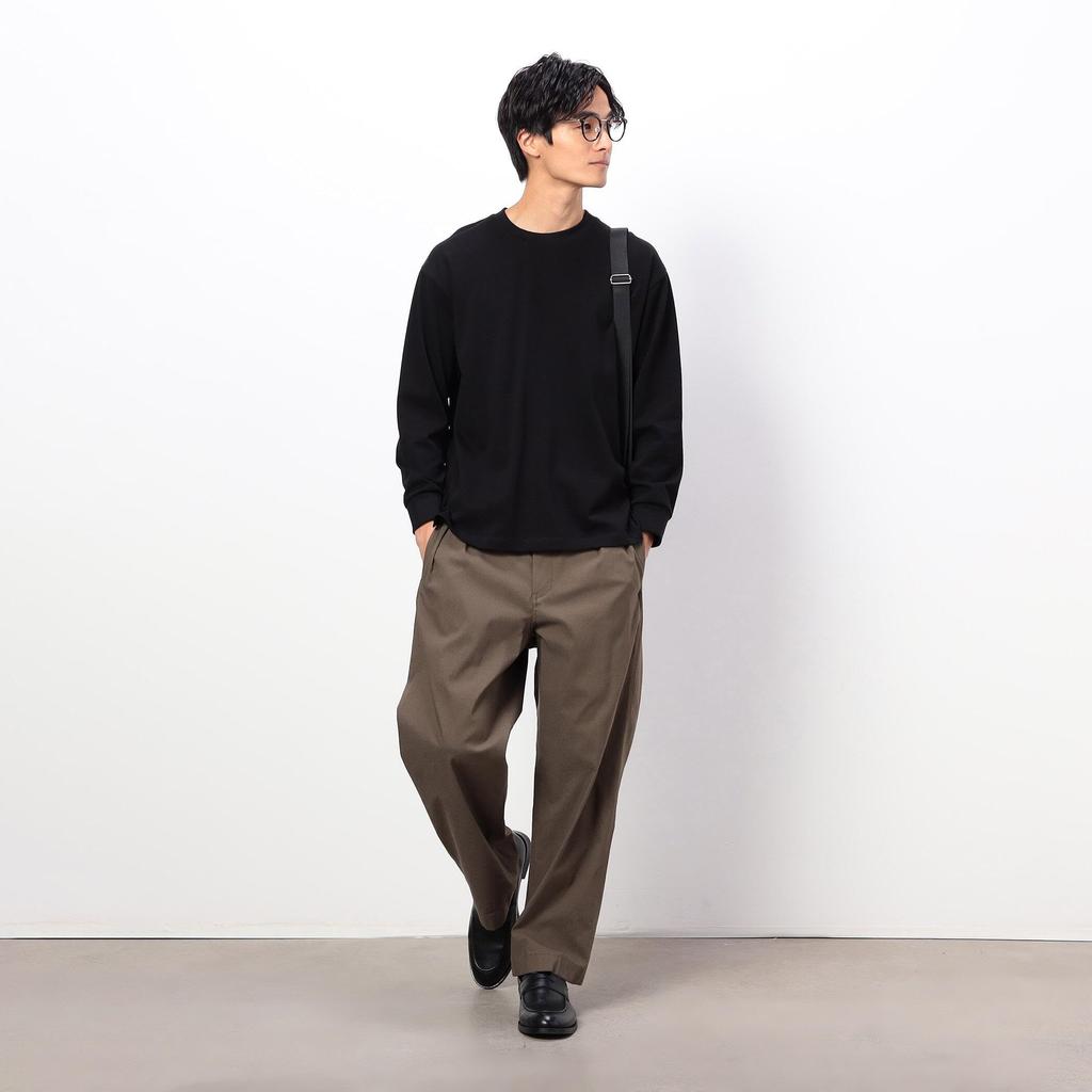 Comme Ca Ism USA Baumwolle Webjersey Langarm-T-Shirt, Schwarz, Größe L, 47-92TM01-205