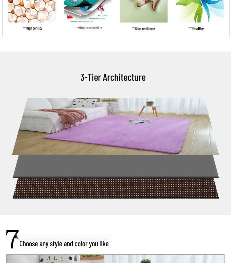Modern Faux Rabbit Fur Rug: Washable, Thick, Full Coverage Mat for Living Room or Bedroom