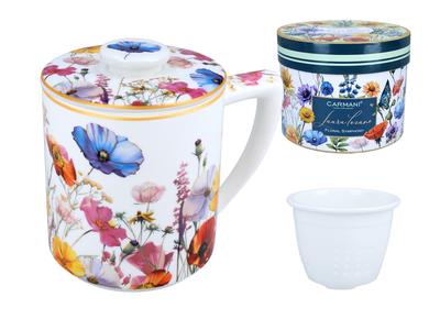 Mug with Infuser and Lid Lady's Floral Symphony Carmani Ceramics