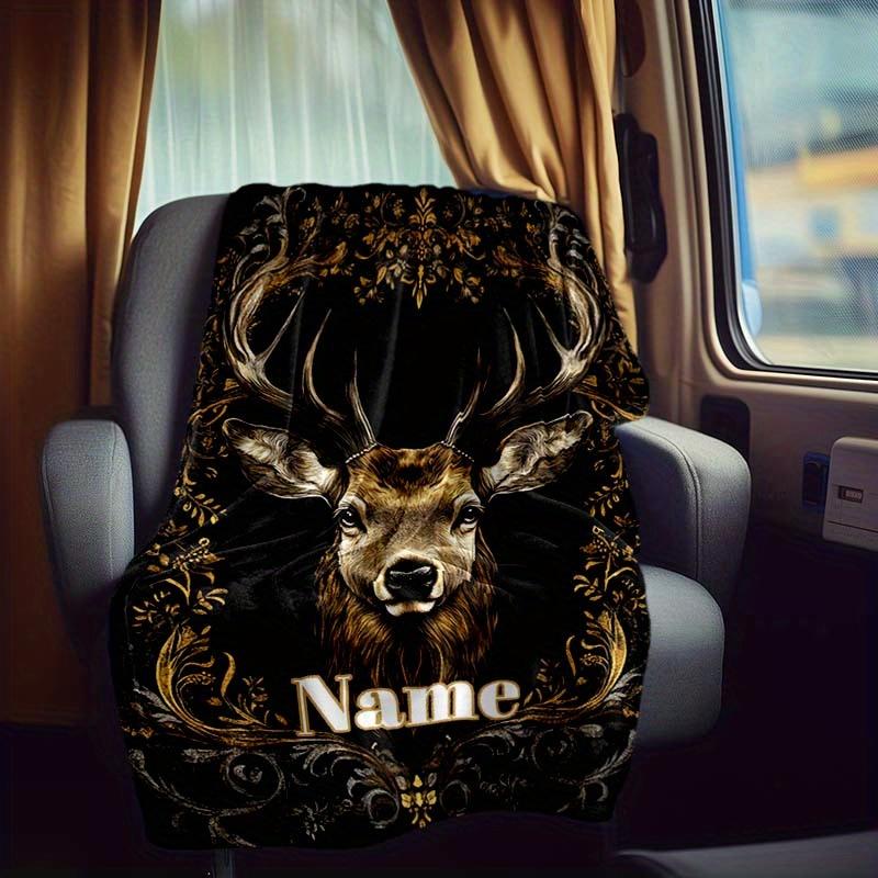 Golden Deer Rv Customize Your Name Blanket Is Suitable For Rv Camping Traveling Rv Home Soft And Warm Rv Interior Blanket Suitable For Gifts To