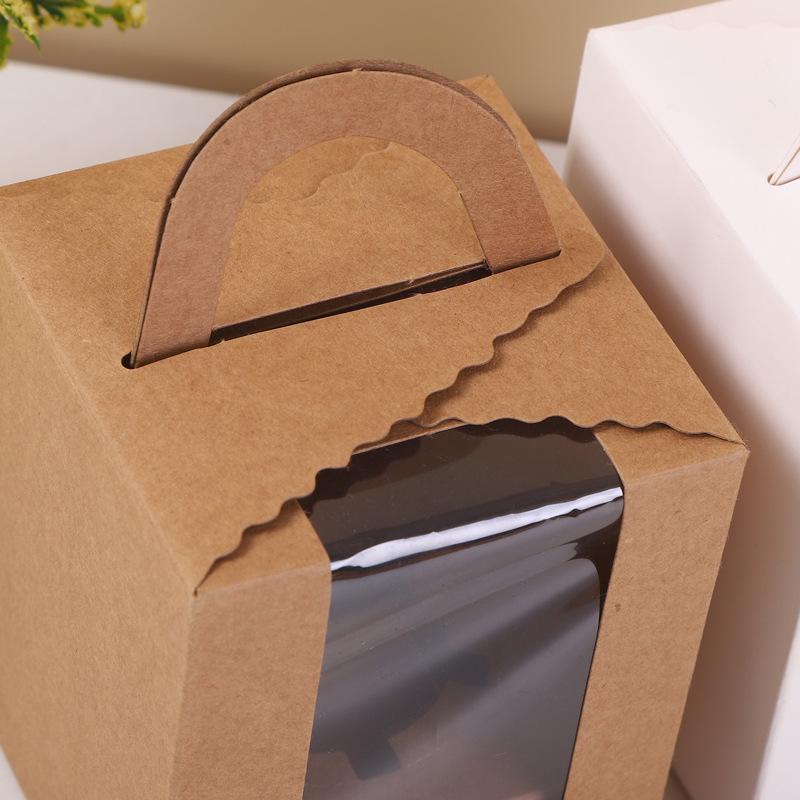 Cutie Albă Pură pentru Brioșe de Mână cu Inserție și Fereastră pentru Brioșe și Produse de Patiserie