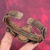 Hypersthene Bangle Copper Wire Wrapped Cuff Bracelet Adjustable Gemstone Bangle Copper Wire Wrap Jewelry Gift for Her Handmade Flower Bangle