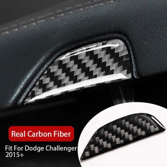 1X Center Armrest Box Button Trim for Dodge Challenger 2015-23 REAL Carbon Fiber