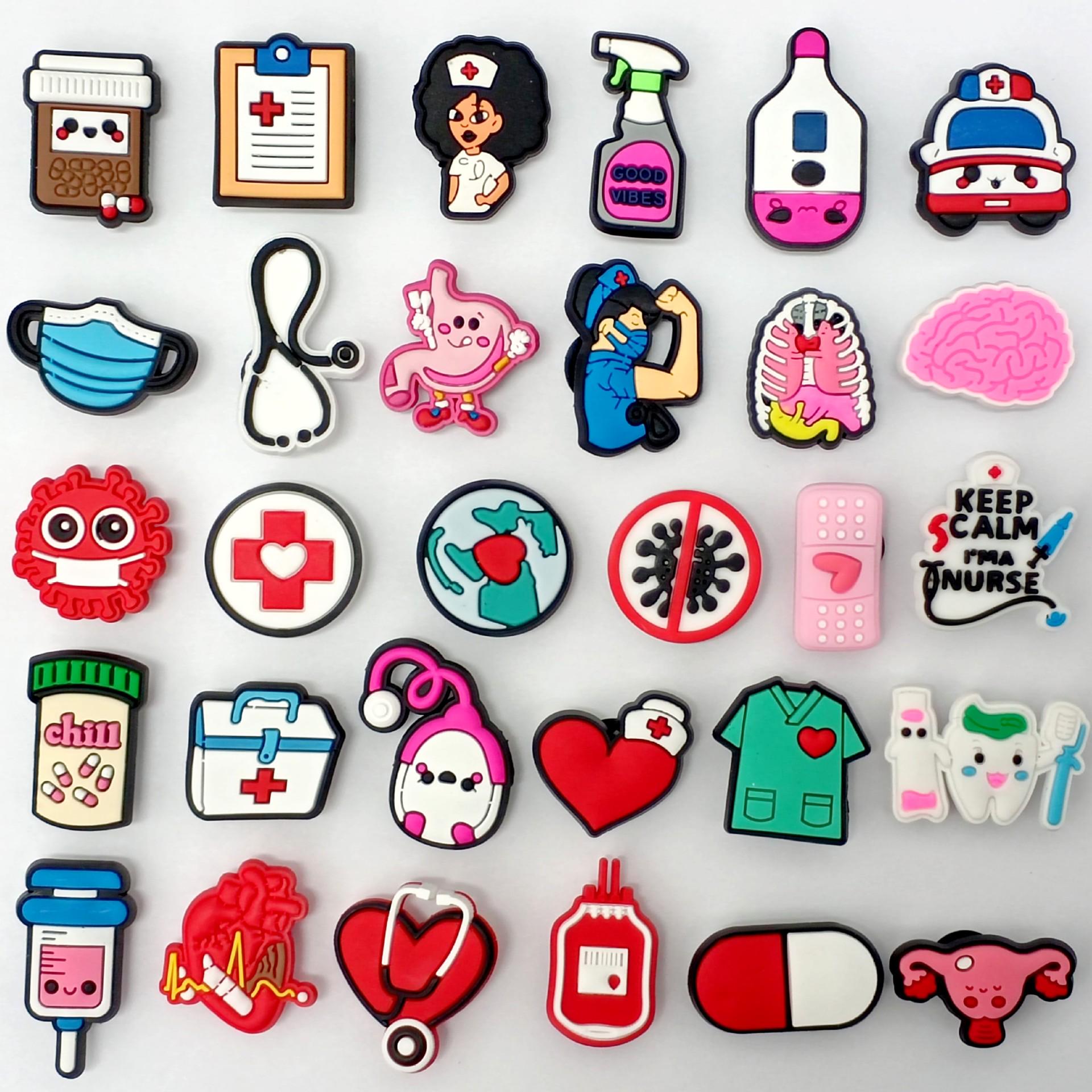 

Набор из 30 медицинских шармов для клогов: День медсестры и аксессуары для обуви на медицинскую тематику