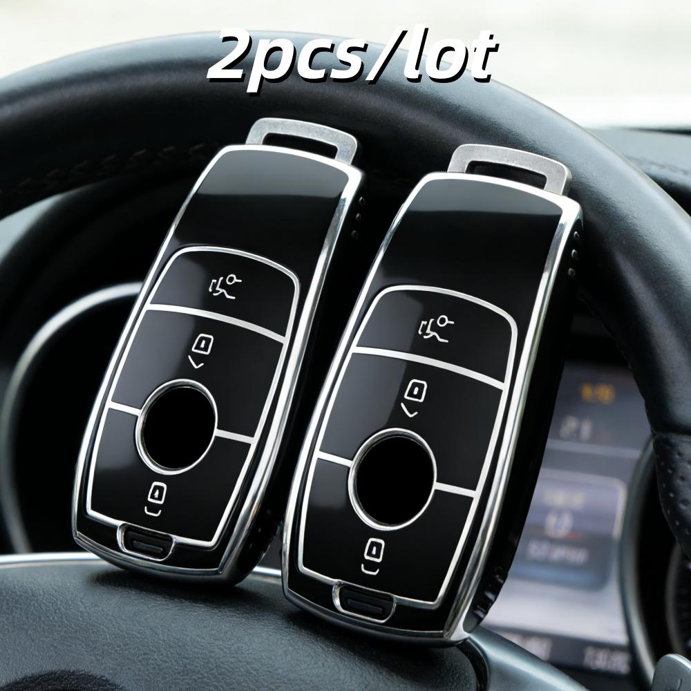 

2Pcs Car Key Case Covers For Mercedes Benz E C S Glc Class E200 E400 E63 W213 S550 S560 C260 A200