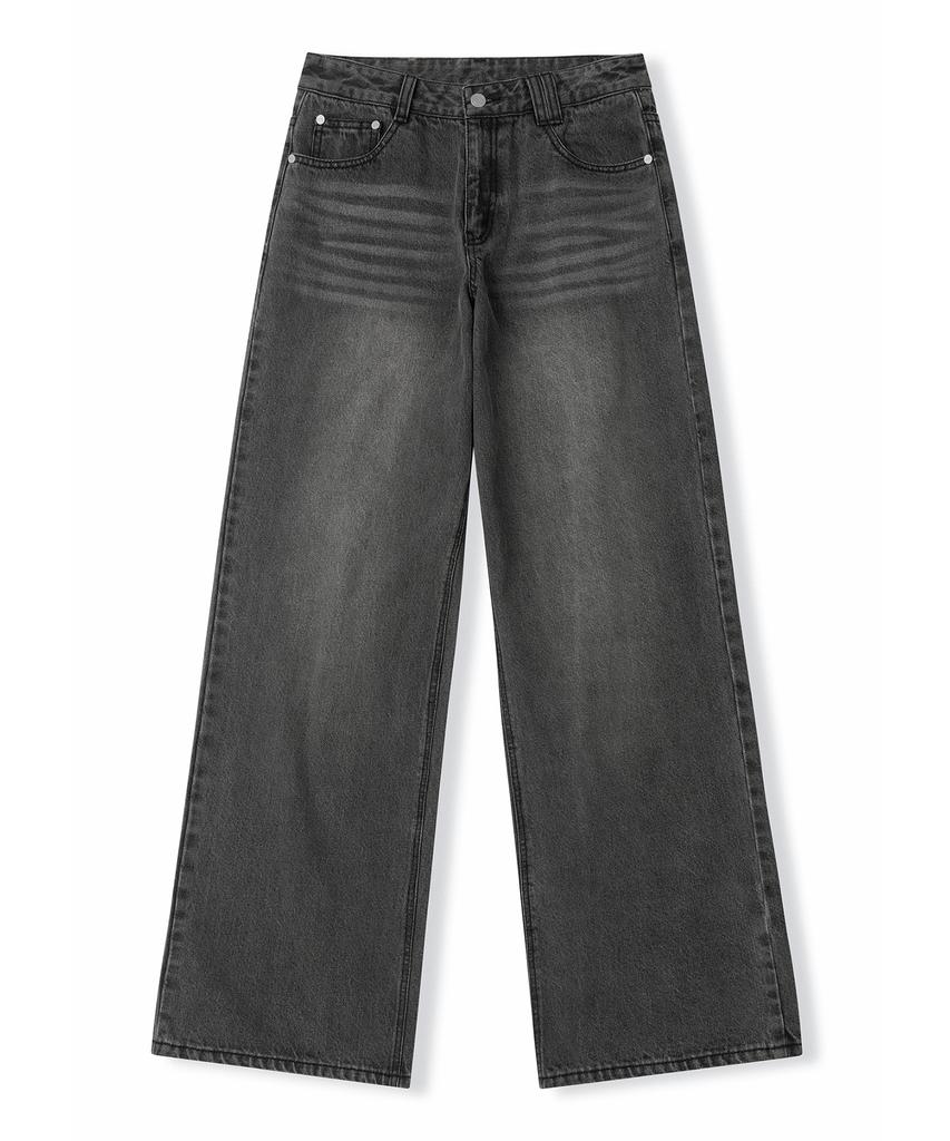 Deketeuumeon Signature Low Rise Wide Jeans Dcwpt004Gray