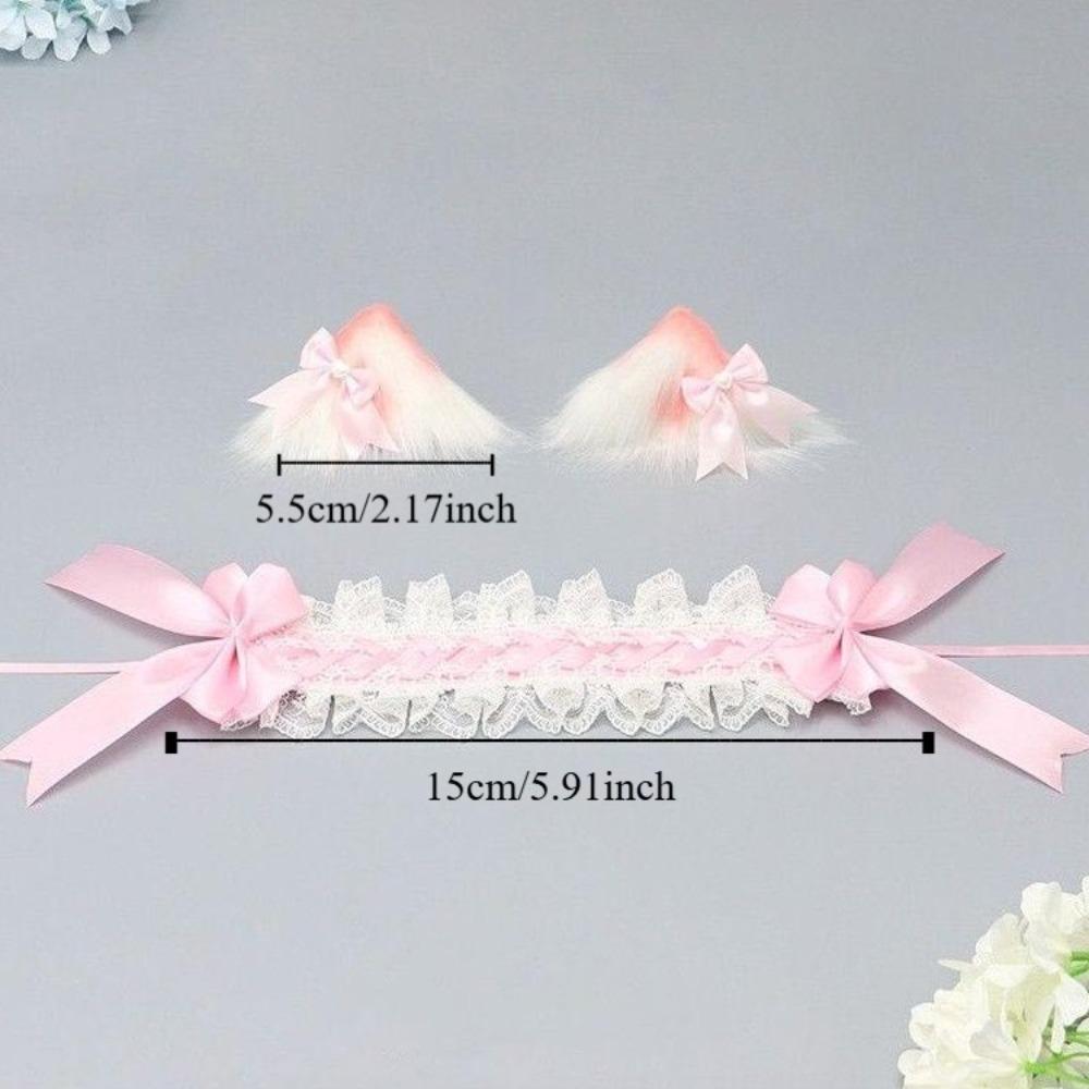 Creative Cat Ears Lolita Lace Headband Jk Kawaii Barrettes Hair Accessories Ribbon Bow Ruffled Headband Girls