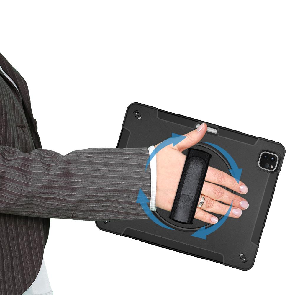 Kickstand Case for iPad Air 13 (2025)/(2024)/Pro 12.9 (2022)/(2021)/(2020)/(2018) PC+TPU Tablet Cover with PET Film/Strap