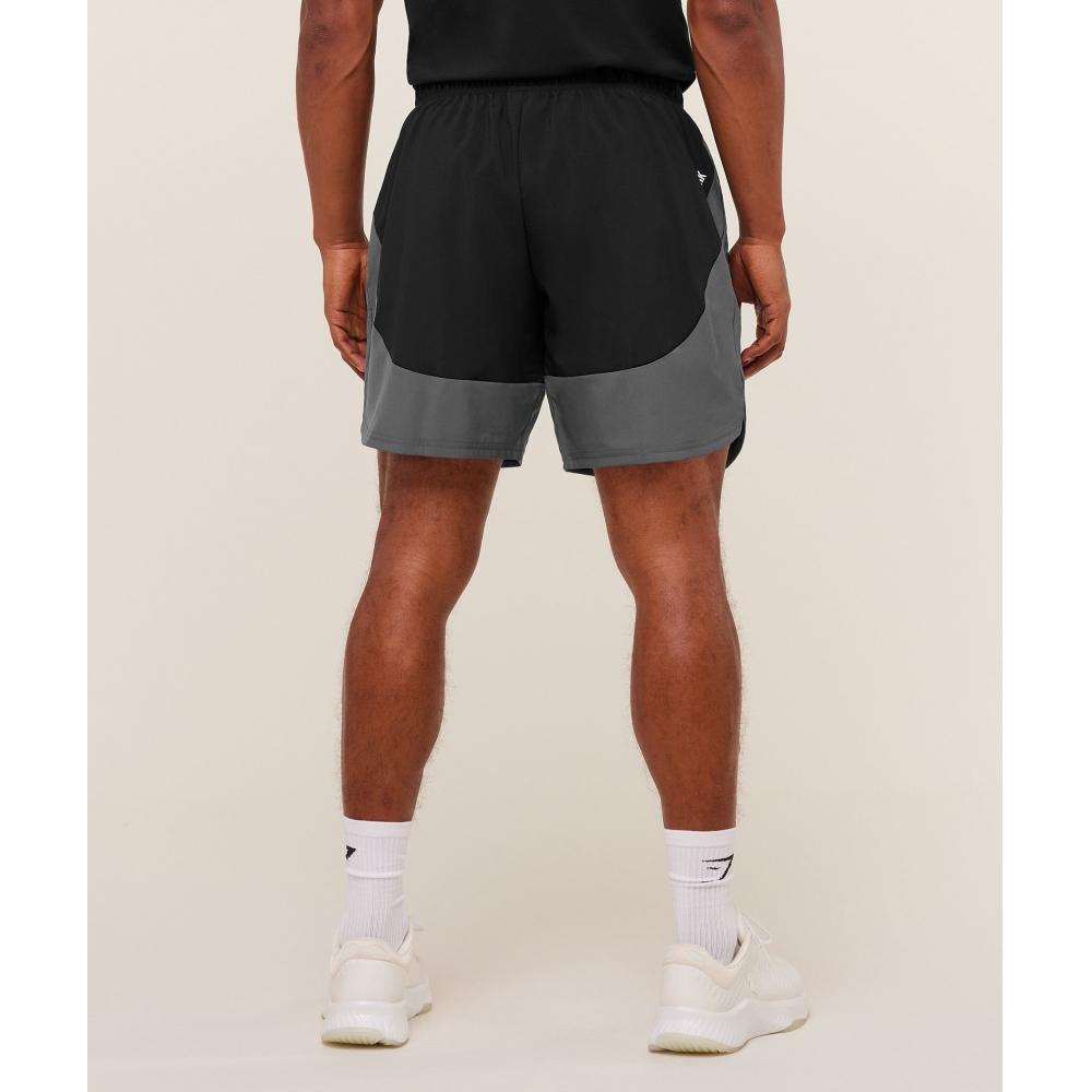 Gymshark Sport 25 Block 7  Shorts Black Dark Grey A3b9o Bb3k