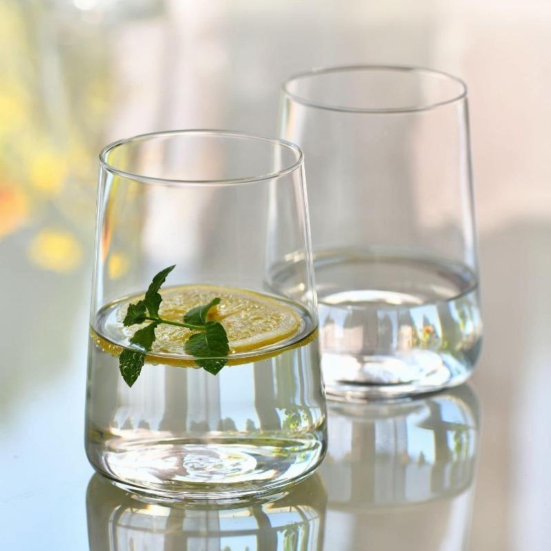 Glasses for Water, Juices and Other Drinks | Elegant Design | Set of 4 - Capacity 16.6 Fl Oz- Infinity Collection