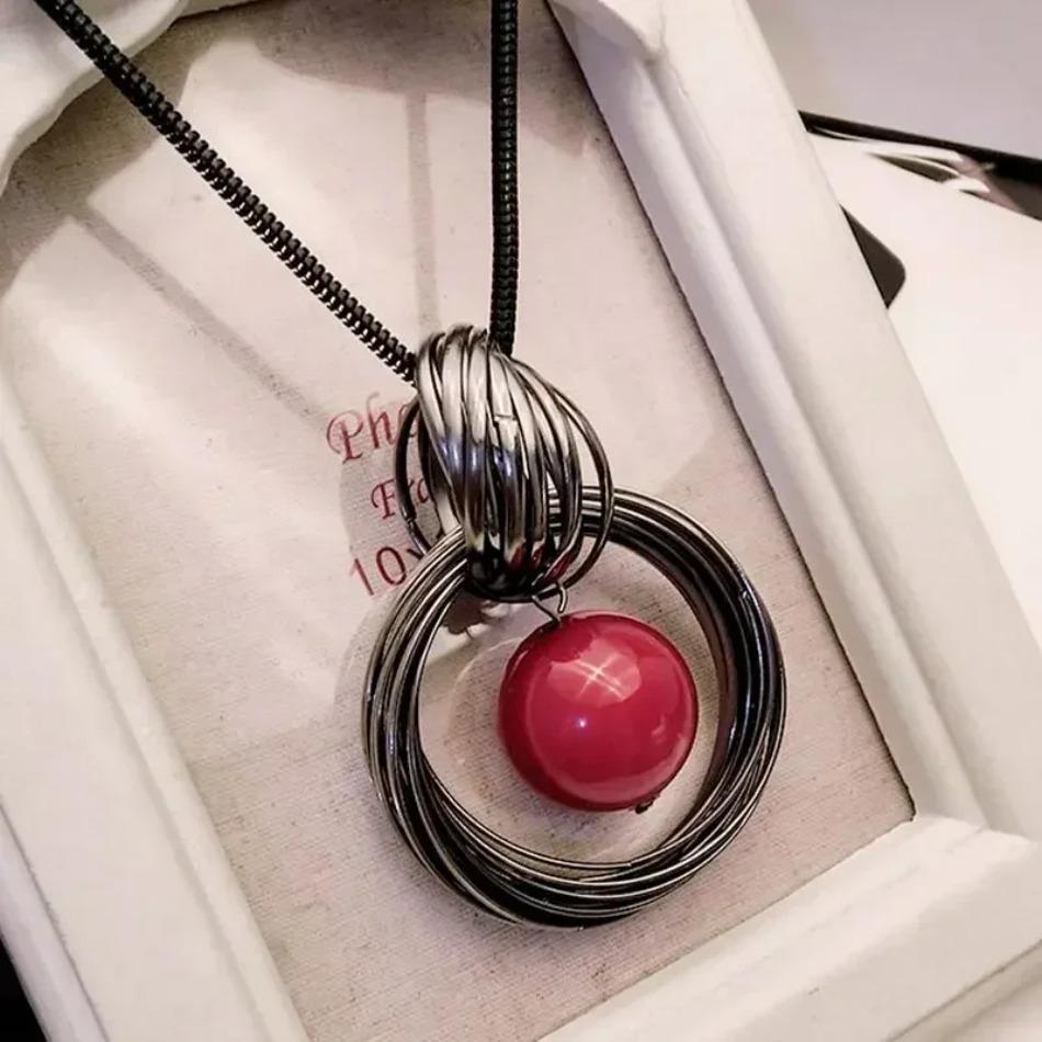 1 Pcs Retro Ethnic Style Short Korean Version Sweater Chain Clothing Accessories Versatile Fashion Alloy Necklace Jewelry